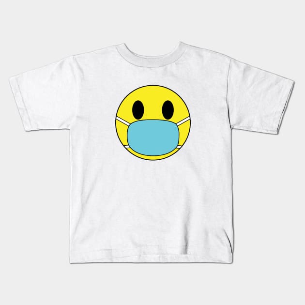 Smiley Face Mask Kids T-Shirt by defytees